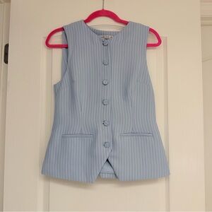 Abercrombie & Fitch Blue Striped Vest Shirt, Size S